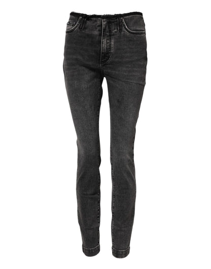 Dolce & Gabbana Gray Skinny Cotton Mid Waisted Denim Jeans – IT40|S par Dolce & Gabbana | Disponible sur Sandy Store ByNet