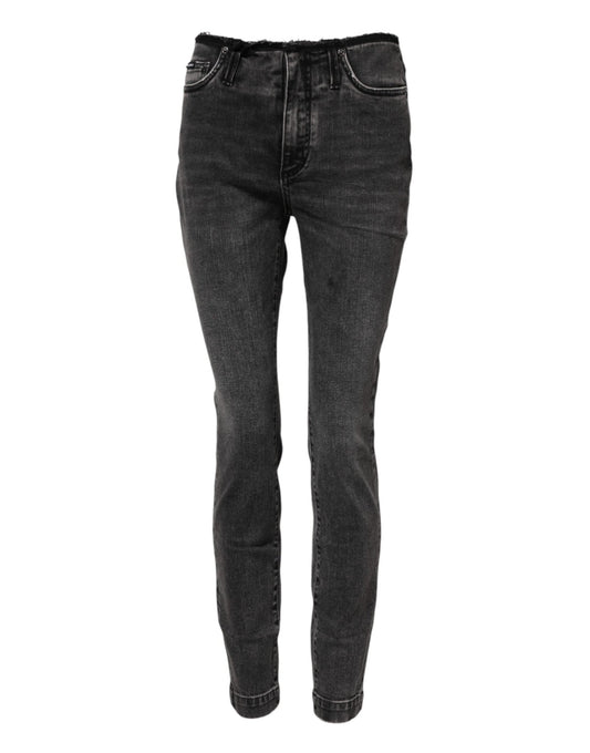 Dolce & Gabbana Gray Skinny Cotton Mid Waisted Denim Jeans – IT40|S par Dolce & Gabbana | Disponible sur Sandy Store ByNet