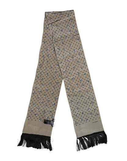 Dolce & Gabbana Gray Skulls Silk Fringes Men Foulard Scarf – par Dolce & Gabbana | Disponible sur Sandy Store ByNet