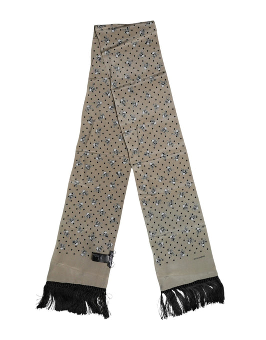 Dolce & Gabbana Gray Skulls Silk Fringes Men Foulard Scarf – par Dolce & Gabbana | Disponible sur Sandy Store ByNet