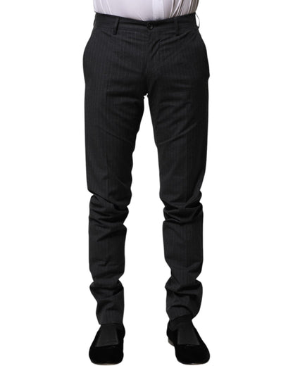 Dolce & Gabbana Gray Striped Cotton Formal Pants – IT44 | XS par Dolce & Gabbana | Disponible sur Sandy Store ByNet