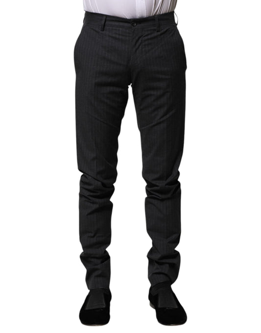 Dolce & Gabbana Gray Striped Cotton Formal Pants – IT44 | XS par Dolce & Gabbana | Disponible sur Sandy Store ByNet