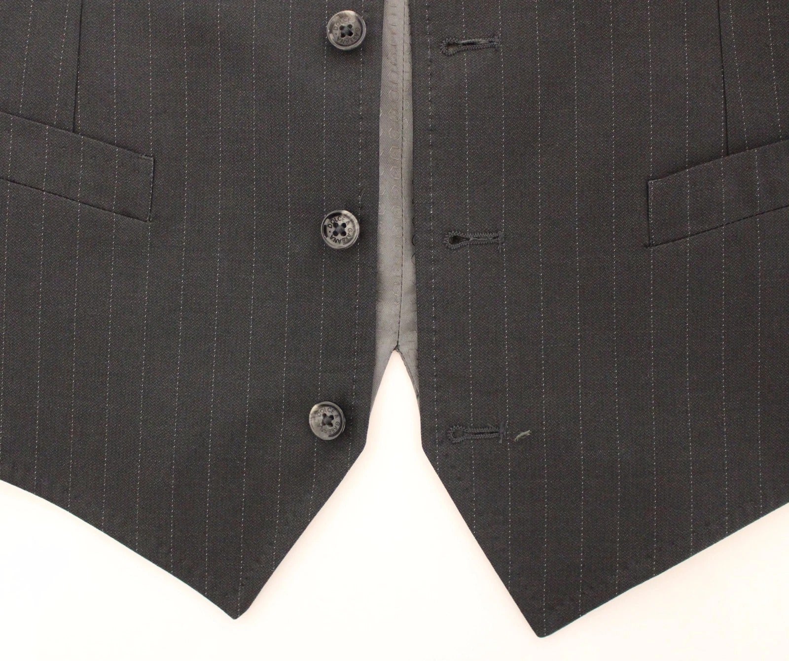 Dolce & Gabbana Gray Striped Formal Dress Gilet Vest – IT46 | S par Dolce & Gabbana | Disponible sur Sandy Store ByNet