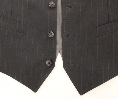 Dolce & Gabbana Gray Striped Formal Dress Gilet Vest – IT46 | S par Dolce & Gabbana | Disponible sur Sandy Store ByNet