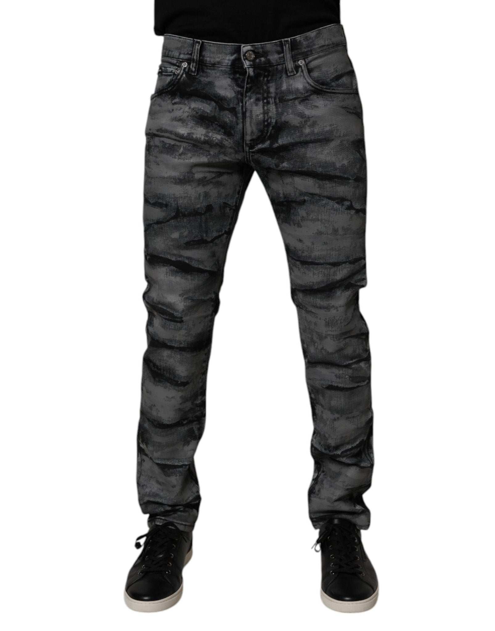 Dolce & Gabbana Gray Tie Dye Cotton Skinny Men Denim Jeans – IT48 | M par Dolce & Gabbana | Disponible sur Sandy Store ByNet