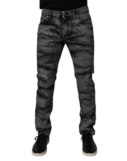 Dolce & Gabbana Gray Tie Dye Cotton Skinny Men Denim Jeans – IT48 | M par Dolce & Gabbana | Disponible sur Sandy Store ByNet