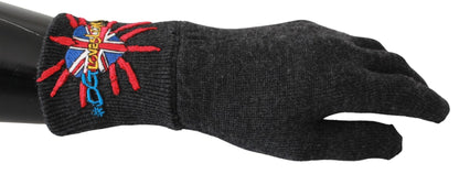 Dolce & Gabbana Gray Virgin Wool Unisex Gloves - Sandy Store ByNet