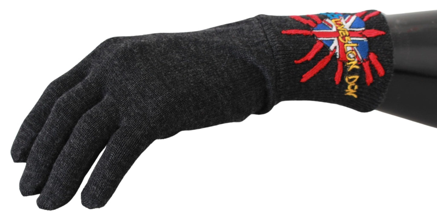 Dolce & Gabbana Gray Virgin Wool Unisex Gloves - Sandy Store ByNet
