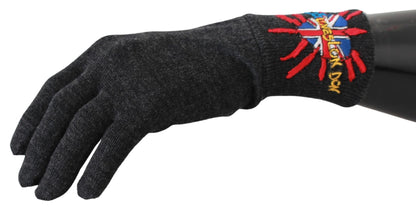 Dolce & Gabbana Gray Virgin Wool Unisex Gloves - Sandy Store ByNet