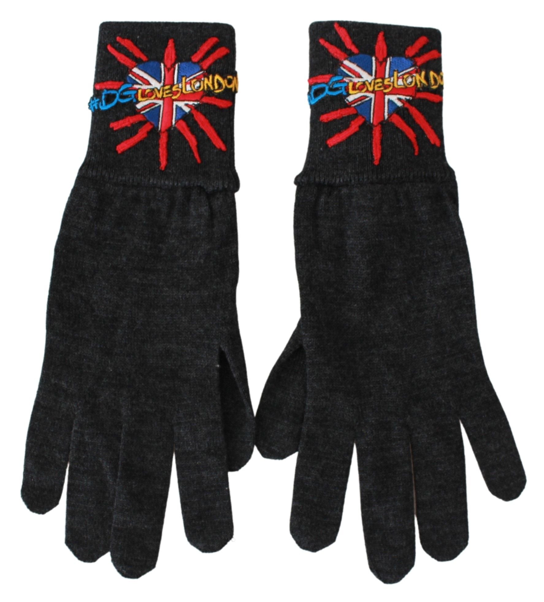 Dolce & Gabbana Gray Virgin Wool Unisex Gloves - Sandy Store ByNet