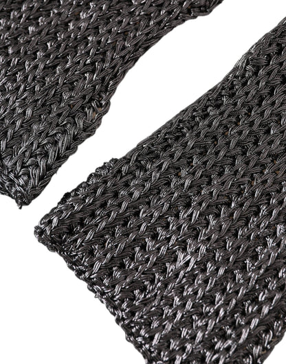 Dolce & Gabbana Gray Viscose Knitted Finger Less Gloves - Sandy Store ByNet