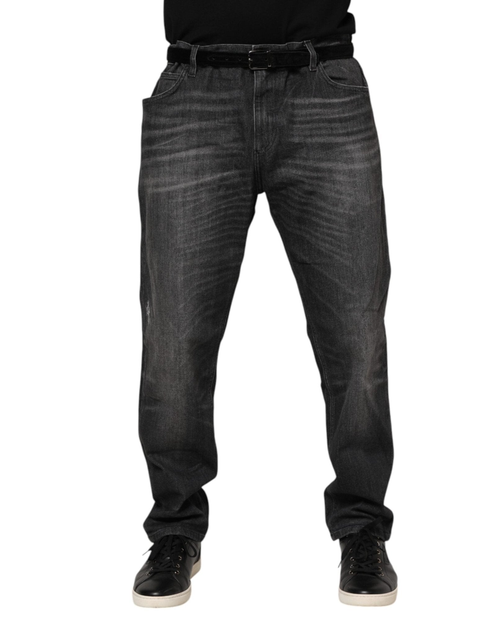 Dolce & Gabbana Gray Washed Cotton Loose Denim Jeans – IT54 | XL par Dolce & Gabbana | Disponible sur Sandy Store ByNet