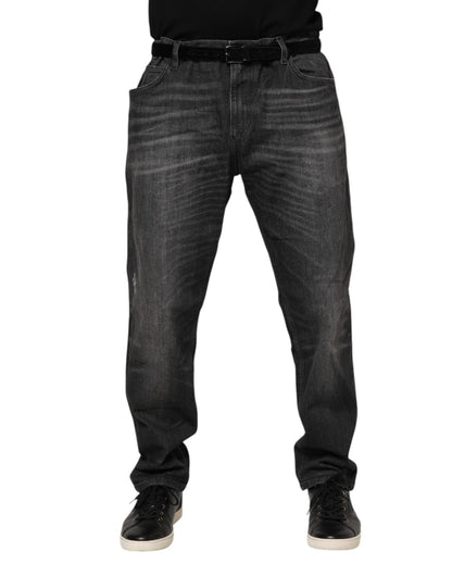 Dolce & Gabbana Gray Washed Cotton Loose Denim Jeans – IT54 | XL par Dolce & Gabbana | Disponible sur Sandy Store ByNet