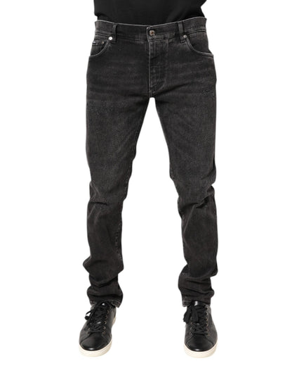 Dolce & Gabbana Gray Washed Cotton Skinny Denim Jeans – IT52 | XL par Dolce & Gabbana | Disponible sur Sandy Store ByNet