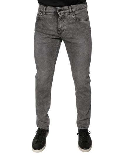 Dolce & Gabbana Gray Washed Cotton Skinny Denim Jeans – IT48 | M par Dolce & Gabbana | Disponible sur Sandy Store ByNet