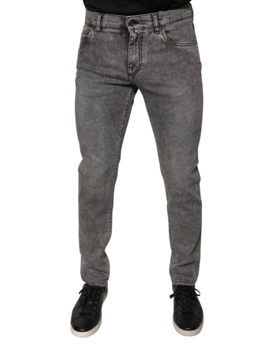 Dolce & Gabbana Gray Washed Cotton Skinny Denim Jeans – IT48 | M par Dolce & Gabbana | Disponible sur Sandy Store ByNet