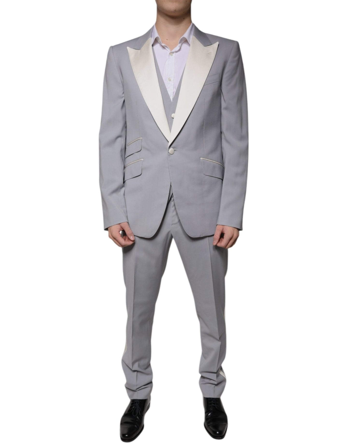 Dolce & Gabbana Gray Wool 3 Piece Slim Fit Formal Suit – IT50 | L par Dolce & Gabbana | Disponible sur Sandy Store ByNet