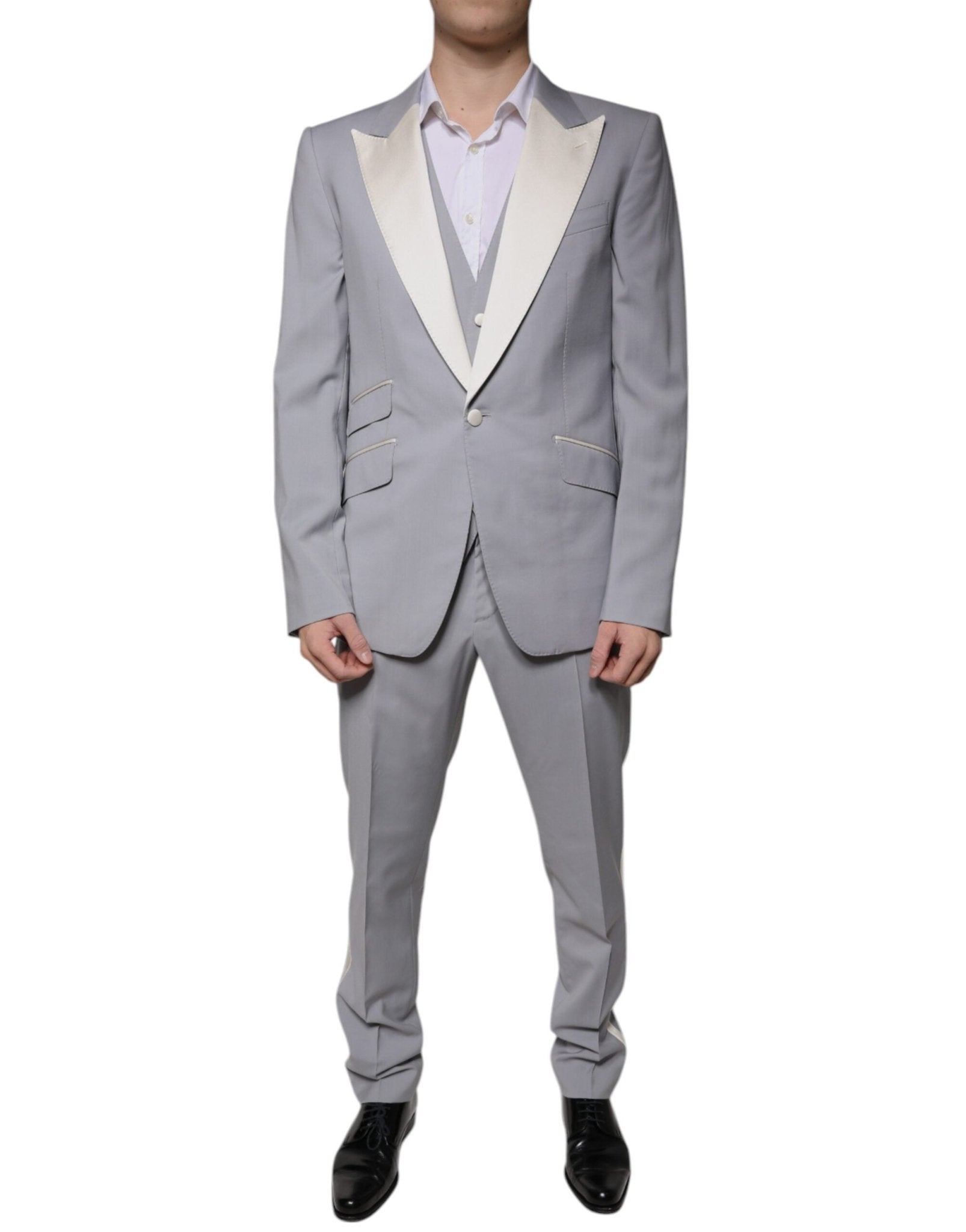 Dolce & Gabbana Gray Wool 3 Piece Slim Fit Formal Suit – IT50 | L par Dolce & Gabbana | Disponible sur Sandy Store ByNet