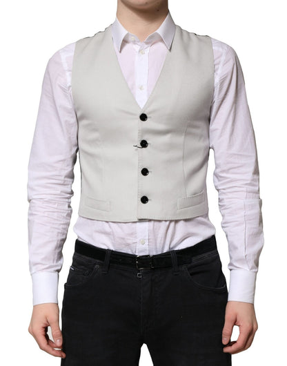Dolce & Gabbana Gray Wool Dress Formal Men Waistcoat Vest – IT48 | M par Dolce & Gabbana | Disponible sur Sandy Store ByNet
