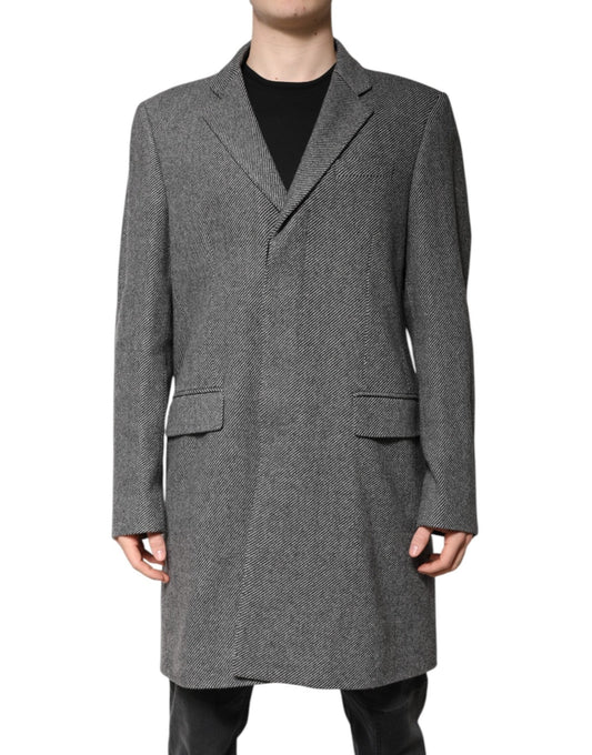 Dolce & Gabbana Gray Wool Single Breasted Trench Coat Jacket – IT52 | XL par Dolce & Gabbana | Disponible sur Sandy Store ByNet