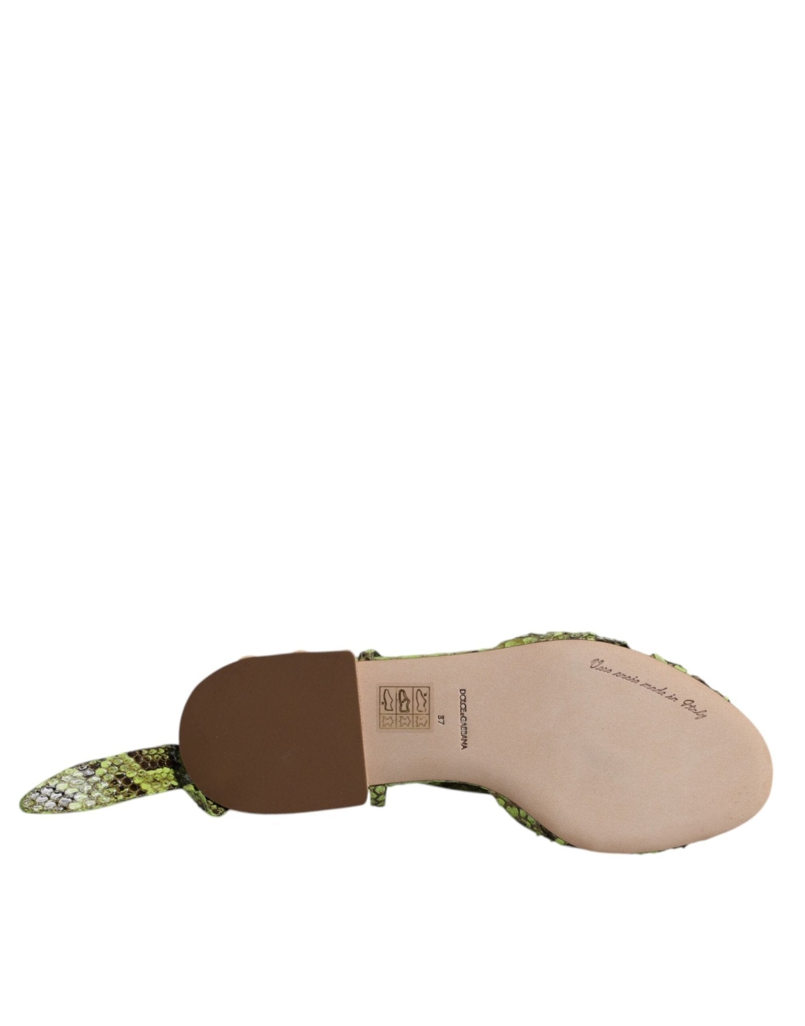 Dolce & Gabbana Green Animal Print Ankle Wrap Sandals Shoes - Sandy Store ByNet