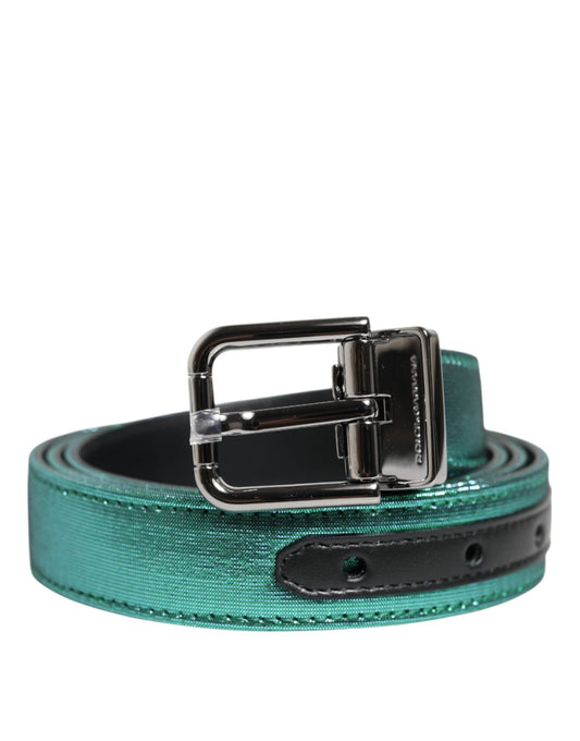 Dolce & Gabbana Green Black Polyester Metal Buckle Belt – 105 cm / 42 Inches par Dolce & Gabbana | Disponible sur Sandy Store ByNet