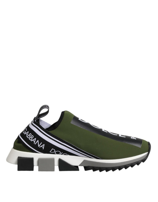 Dolce & Gabbana Green Black Slip On Sorrento Sneakers Shoes – EU39.5/US6.5 par Dolce & Gabbana | Disponible sur Sandy Store ByNet