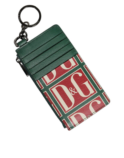 Dolce & Gabbana Green Calf Leather Logo Print Monogram Card Holder Wallet – par Dolce & Gabbana | Disponible sur Sandy Store ByNet