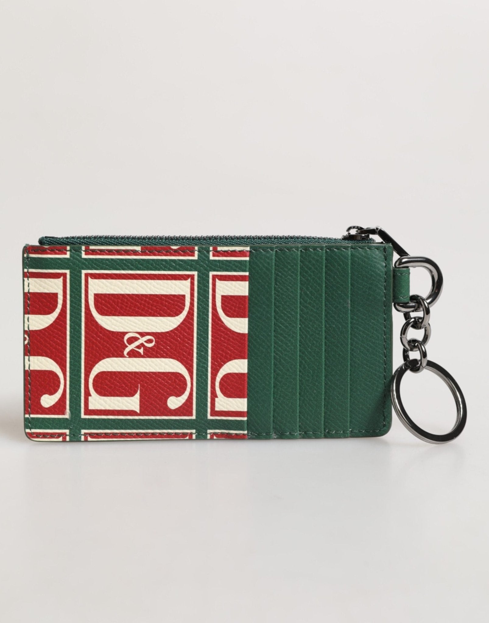 Dolce & Gabbana Green Calf Leather Logo Print Monogram Card Holder Wallet – par Dolce & Gabbana | Disponible sur Sandy Store ByNet