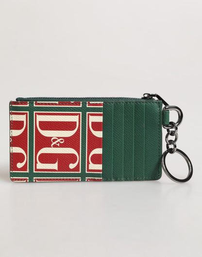 Dolce & Gabbana Green Calf Leather Logo Print Monogram Card Holder Wallet – par Dolce & Gabbana | Disponible sur Sandy Store ByNet
