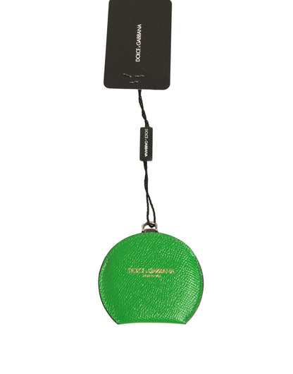 Dolce & Gabbana Green Calfskin Leather Round Logo Hand Mirror Holder – par Dolce & Gabbana | Disponible sur Sandy Store ByNet