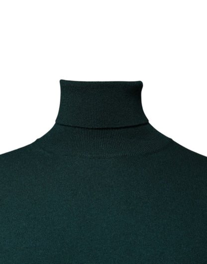 Dolce & Gabbana Green Cashmere Turtleneck Men Pullover Sweater - Sandy Store ByNet
