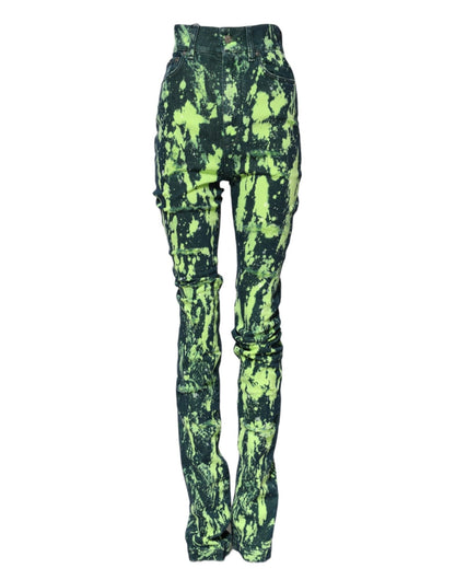 Dolce & Gabbana Green Color Splash High Waist Denim Jeans – IT40|S par Dolce & Gabbana | Disponible sur Sandy Store ByNet