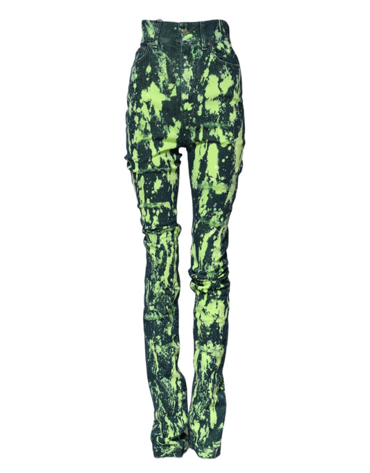Dolce & Gabbana Green Color Splash High Waist Denim Jeans – IT40|S par Dolce & Gabbana | Disponible sur Sandy Store ByNet