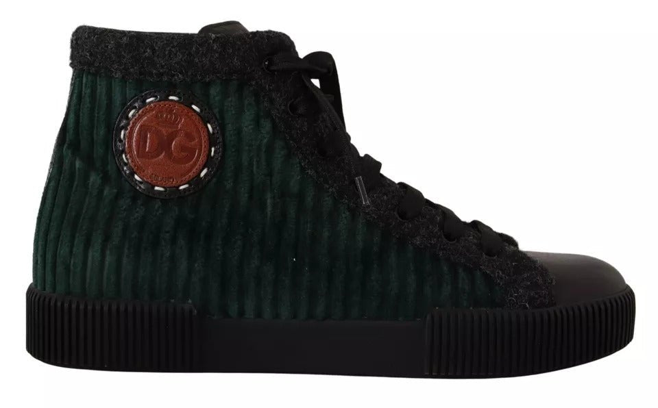 Dolce & Gabbana Green Corduroy High Tops Sneakers Mens Casual Shoes – EU42/US9 par Dolce & Gabbana | Disponible sur Sandy Store ByNet