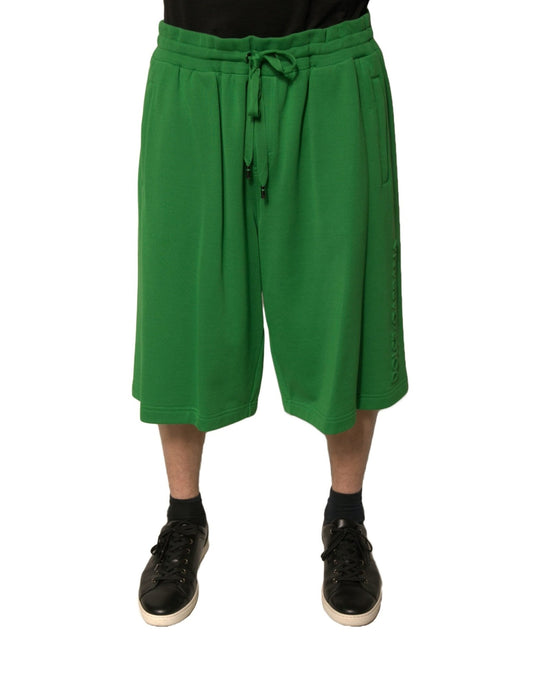 Dolce & Gabbana Green Cotton Blend Men Bermuda Shorts - Sandy Store ByNet