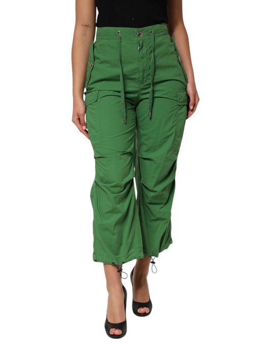 Dolce & Gabbana Green Cotton High Waist Cargo Trouser Pants – IT38 | XS par Dolce & Gabbana | Disponible sur Sandy Store ByNet