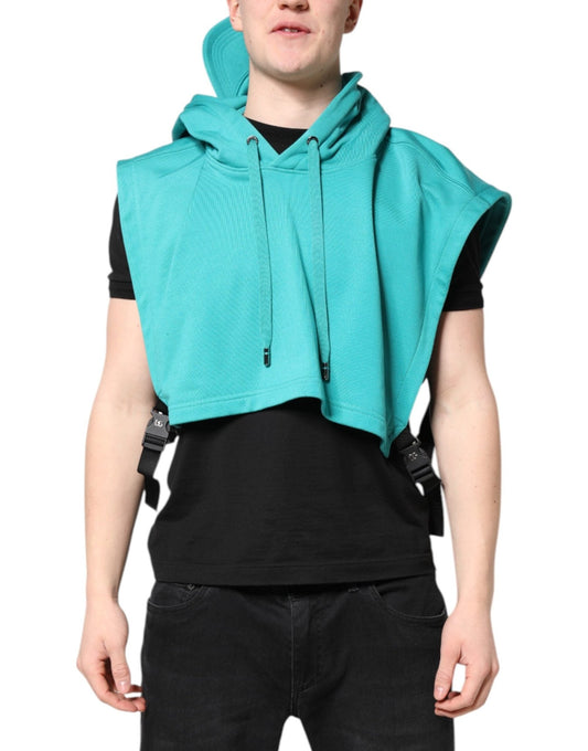 Dolce & Gabbana Green Cotton Hooded Men Sportswear Vest Sweater – par Dolce & Gabbana | Disponible sur Sandy Store ByNet