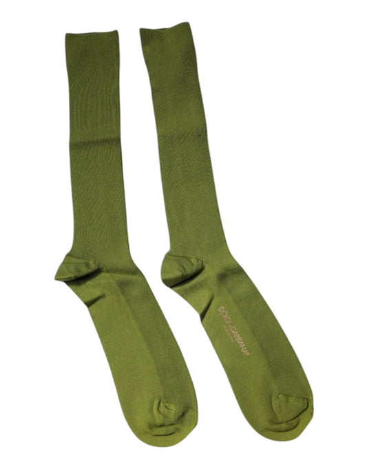 Dolce & Gabbana Green Cotton Logo Over The Calf Socks – L par Dolce & Gabbana | Disponible sur Sandy Store ByNet