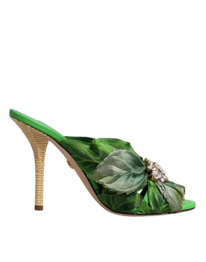 Dolce & Gabbana Green Crystal Slides KEIRA Sandal Shoes – EU37.5/US7 par Dolce & Gabbana | Disponible sur Sandy Store ByNet