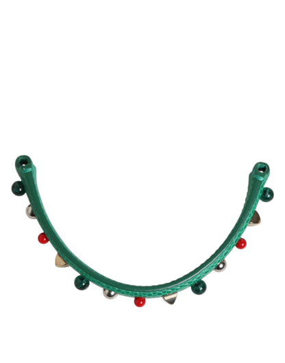 Dolce & Gabbana Green Embellished Leather Bag Handle Women Shoulder Strap – par Dolce & Gabbana | Disponible sur Sandy Store ByNet