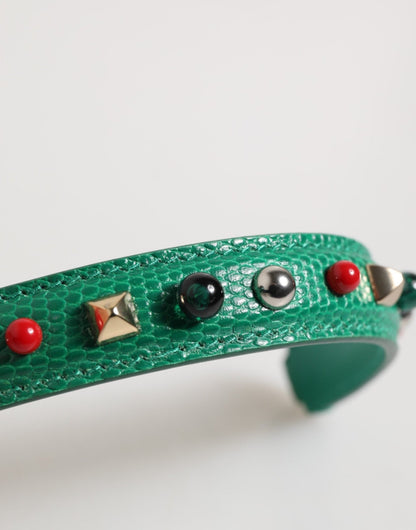 Dolce & Gabbana Green Embellished Leather Bag Handle Women Shoulder Strap – par Dolce & Gabbana | Disponible sur Sandy Store ByNet