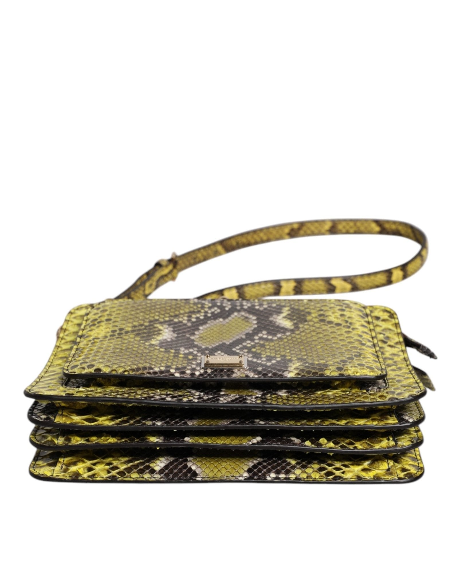 Dolce & Gabbana Green Exotic Leather DG Plaque Crossbody Clutch Bag - Sandy Store ByNet