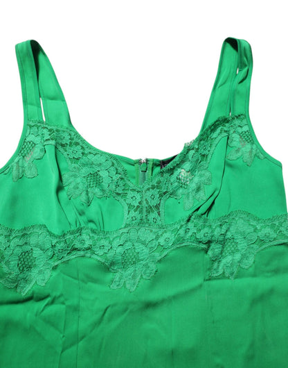 Dolce & Gabbana Green Floral Lace Tank Lingerie Top Underwear – IT3 | M par Dolce & Gabbana | Disponible sur Sandy Store ByNet