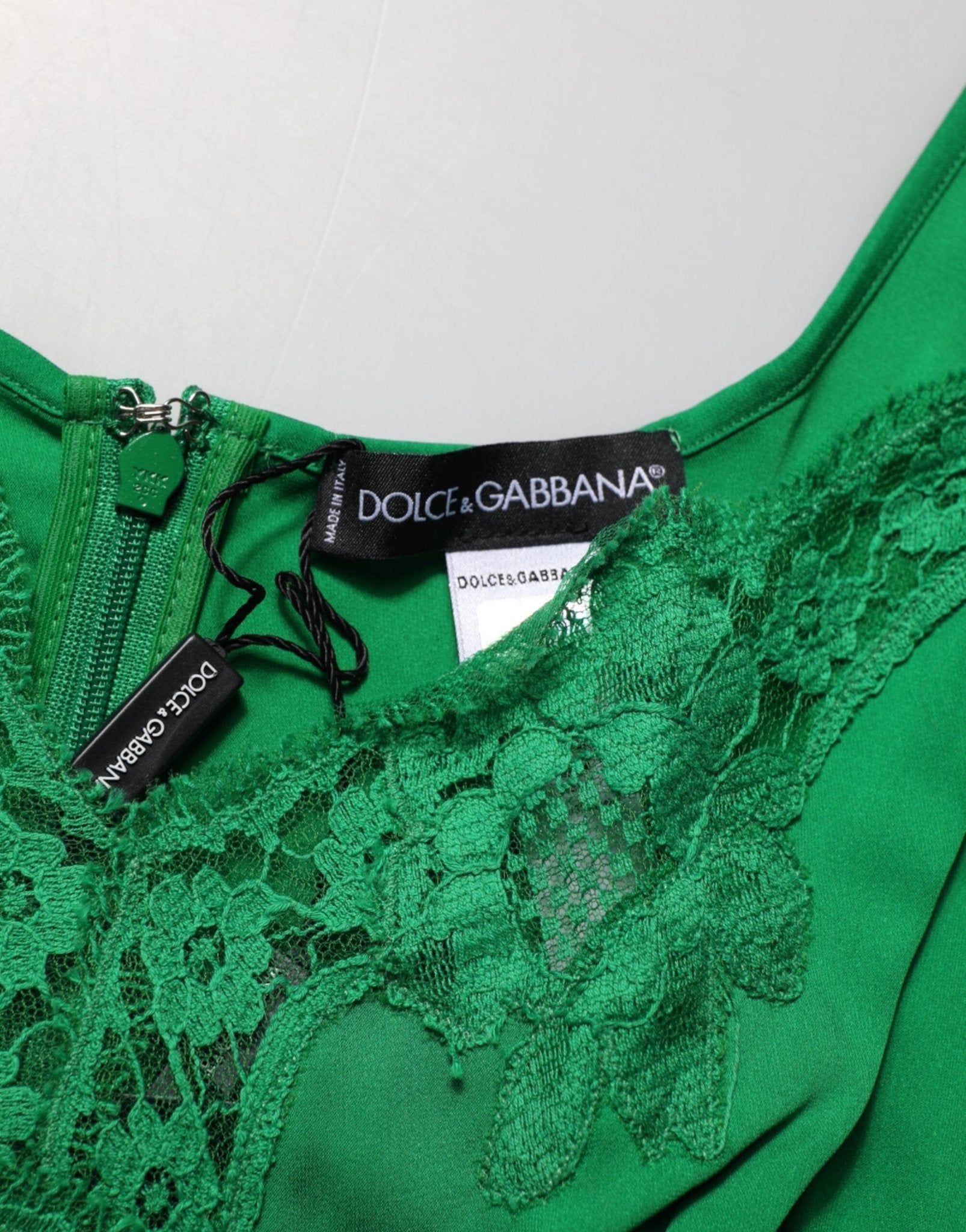 Dolce & Gabbana Green Floral Lace Tank Lingerie Top Underwear – IT3 | M par Dolce & Gabbana | Disponible sur Sandy Store ByNet