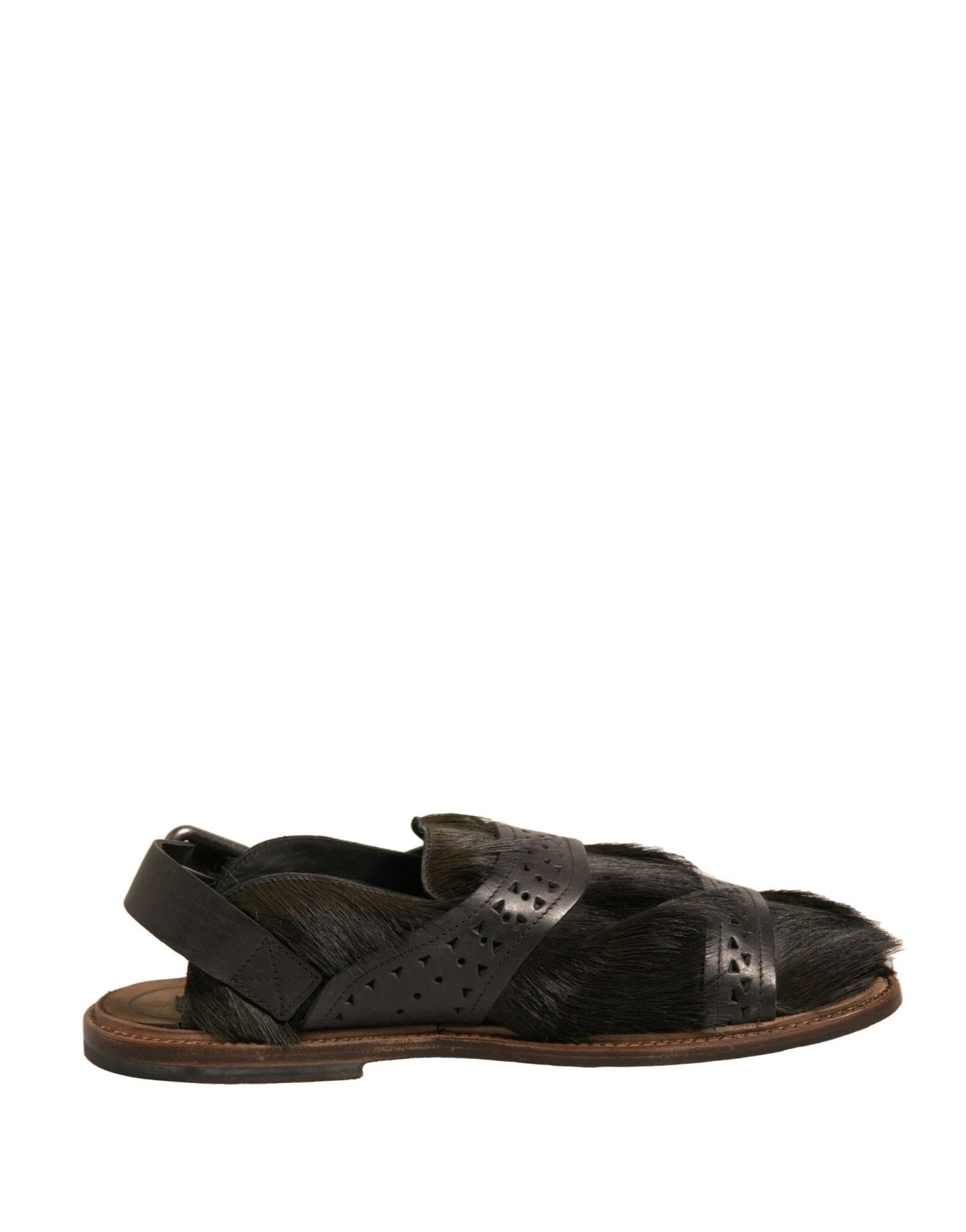 Dolce & Gabbana Green Gazelle Hair Leather Flats Sandals Shoes - Sandy Store ByNet
