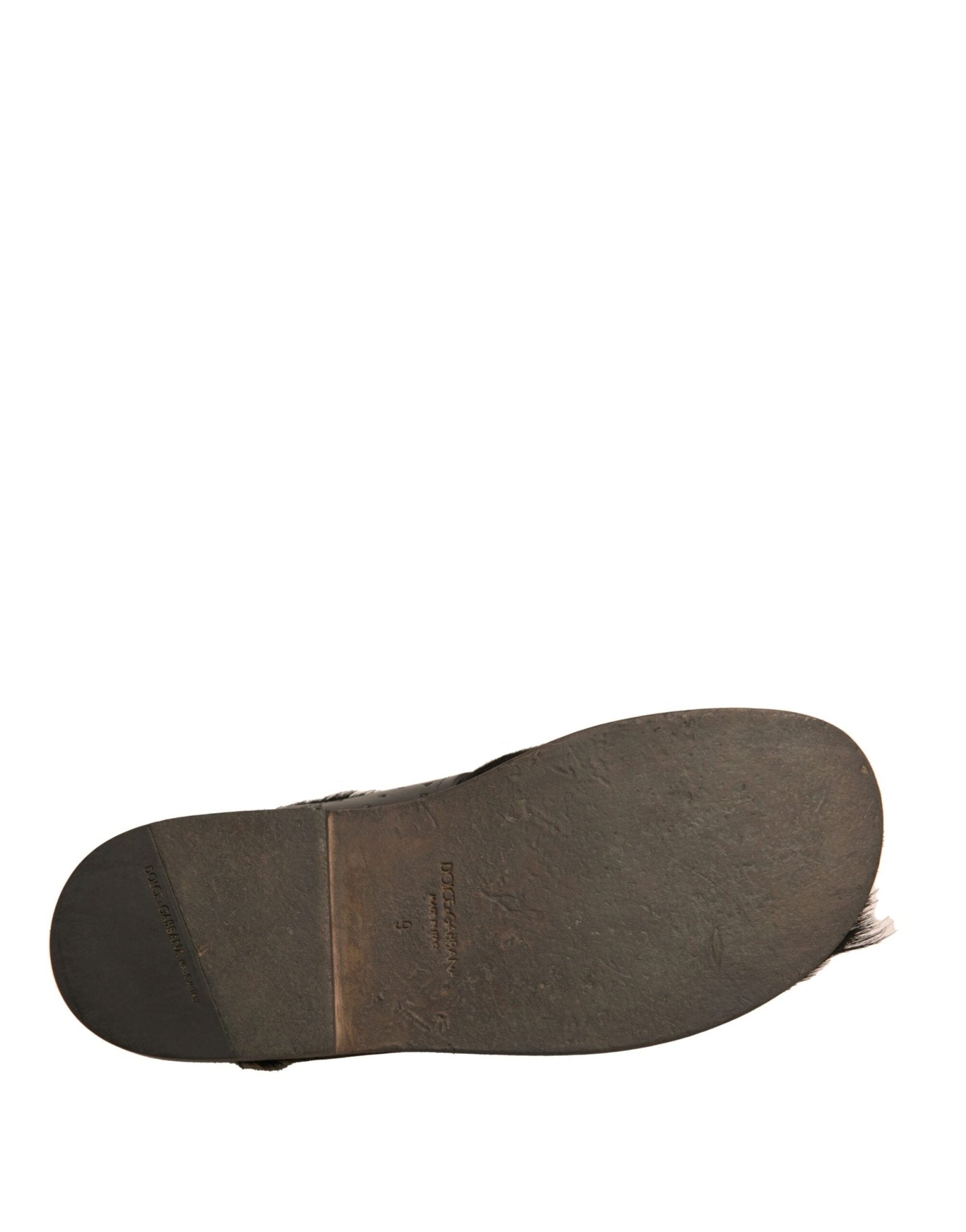 Dolce & Gabbana Green Gazelle Hair Leather Flats Sandals Shoes - Sandy Store ByNet