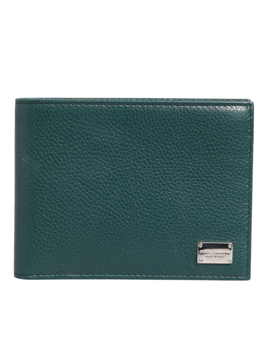 Dolce & Gabbana Green Leather DG Logo Engrave Bifold Card Holder Wallet – par Dolce & Gabbana | Disponible sur Sandy Store ByNet