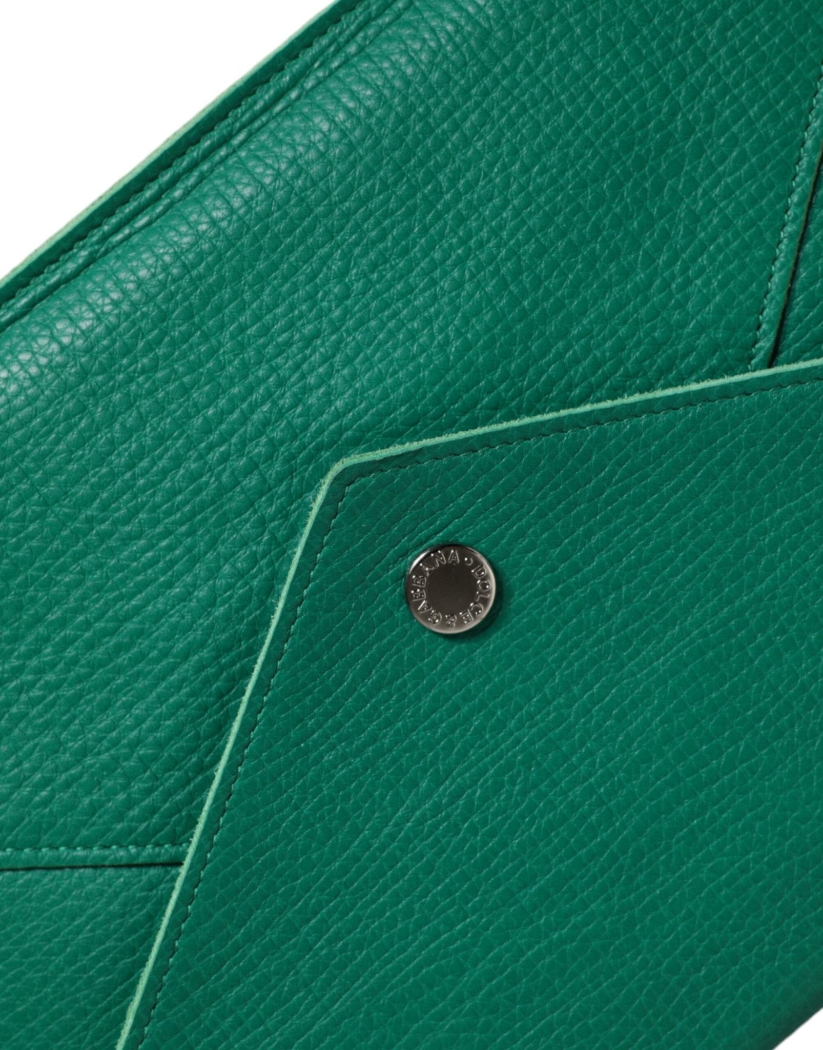 Dolce & Gabbana Green Leather Handbag Clutch Mini Purse Pouch Tablet Case - Sandy Store ByNet