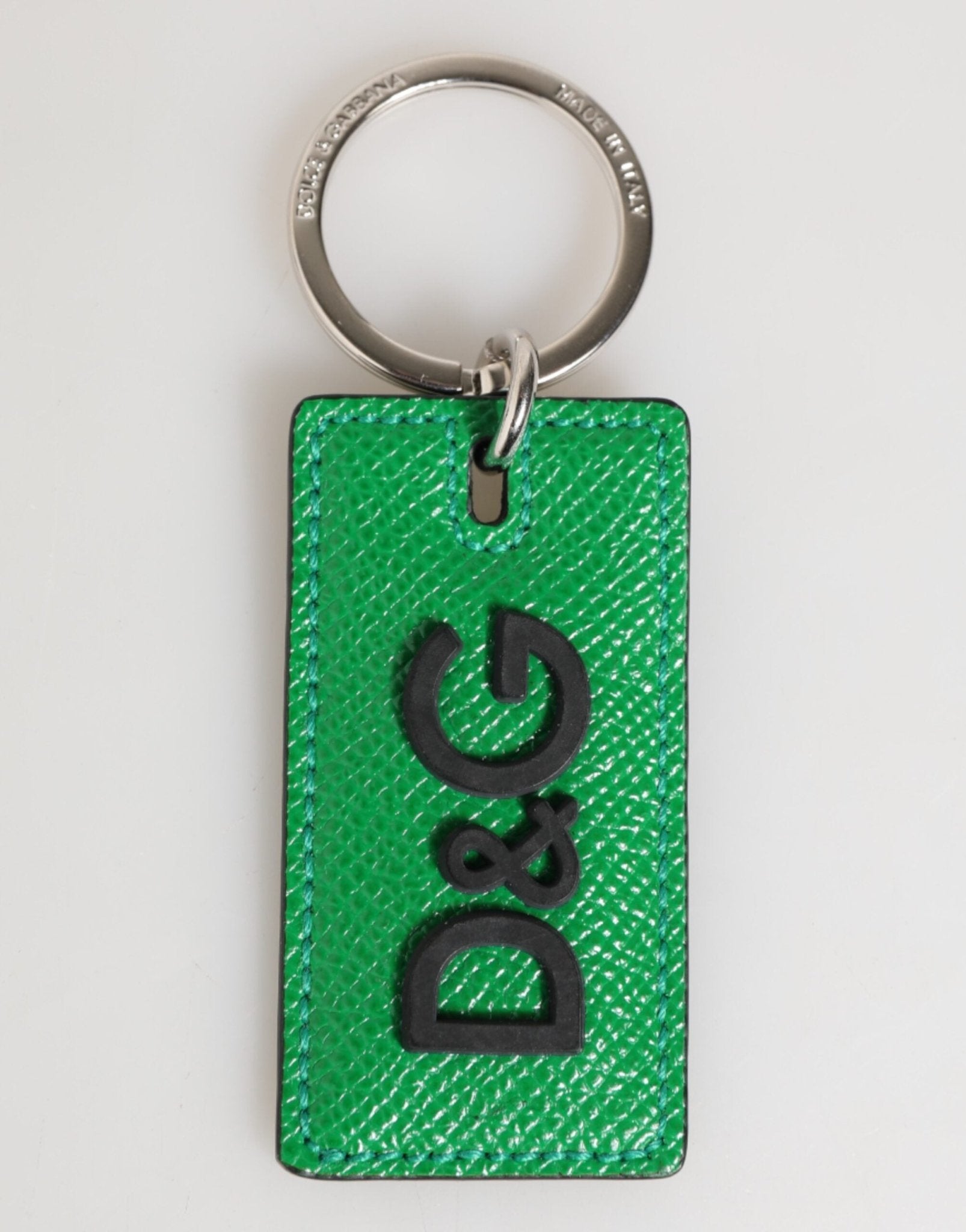 Dolce & Gabbana Green Leather Logo Metal Ring Keychain Holder Men Keyring – par Dolce & Gabbana | Disponible sur Sandy Store ByNet
